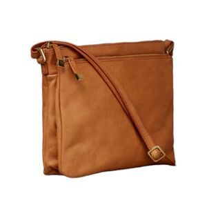 MARGOT New York Whiskey Tan Leather Accordion Crossbody‎